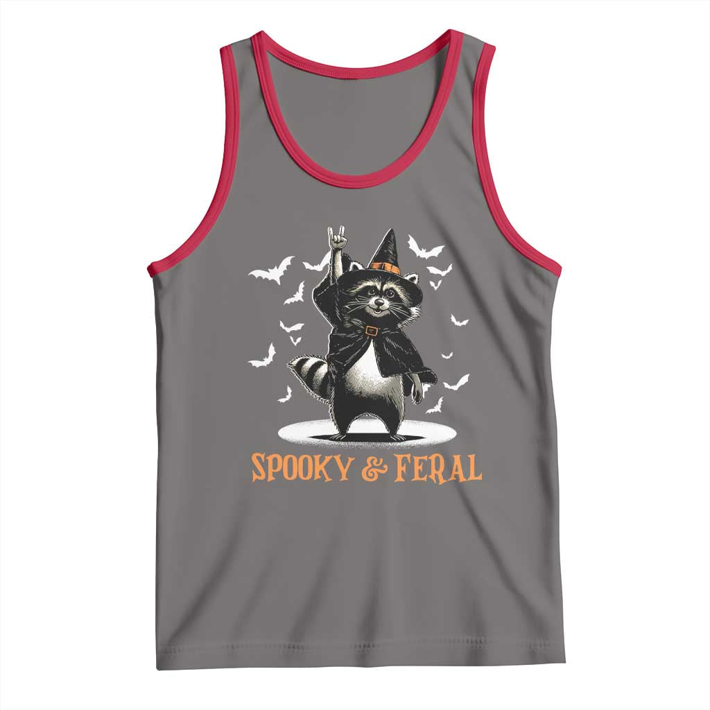 Funny Spooky And Feral Raccon Halloween Tank Top Racoon Lover - Wonder Print Shop