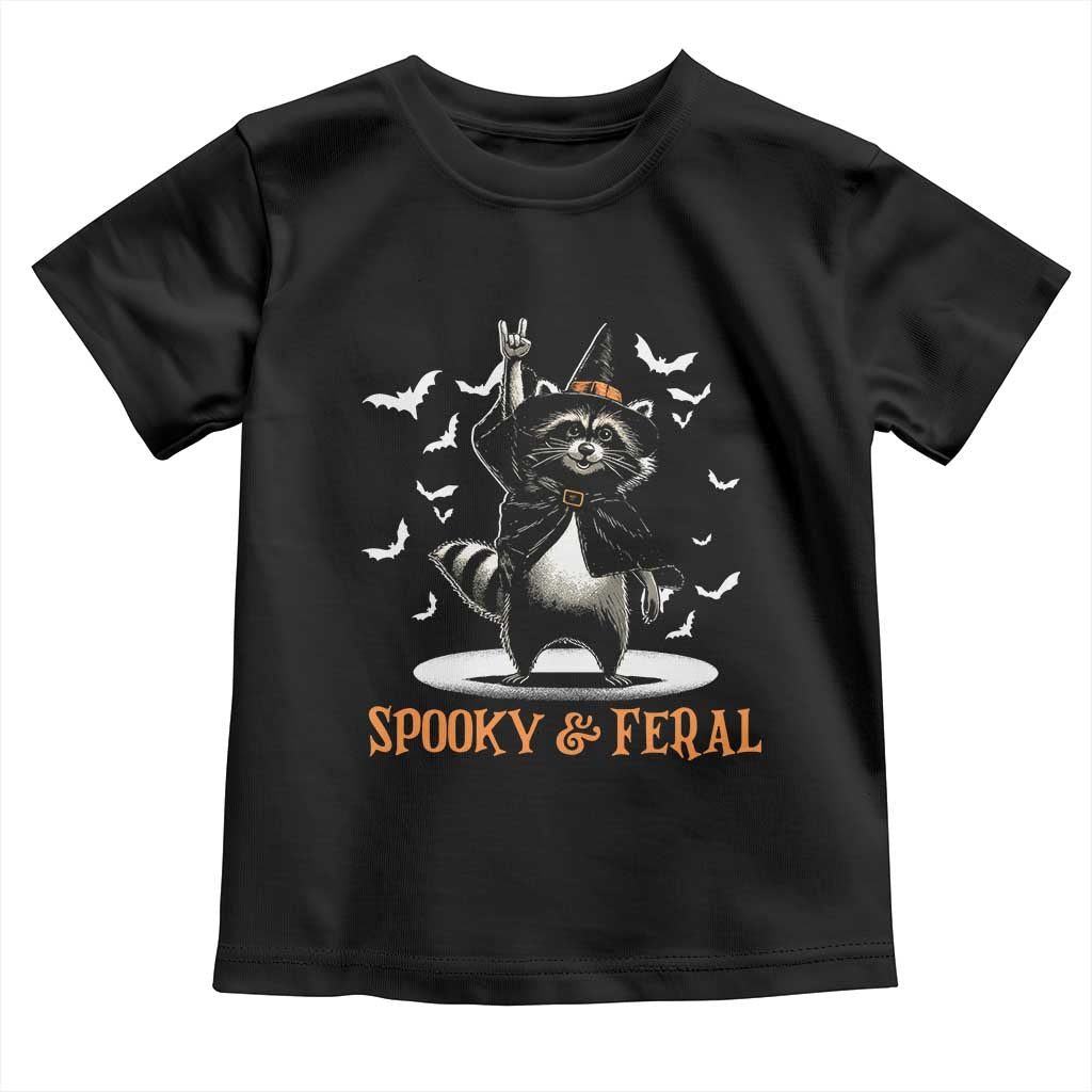 Funny Spooky And Feral Raccon Halloween Toddler T Shirt Racoon Lover - Wonder Print Shop
