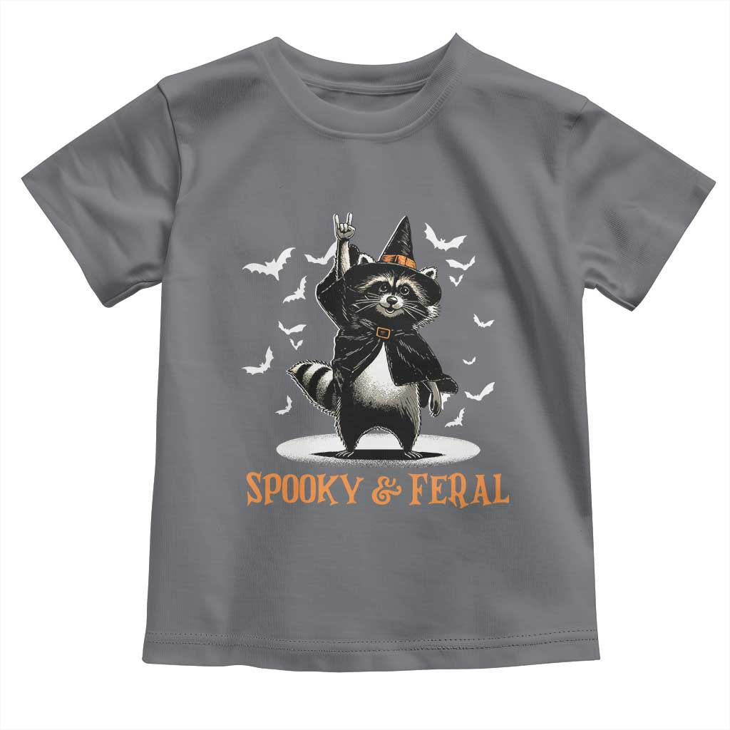 Funny Spooky And Feral Raccon Halloween Toddler T Shirt Racoon Lover - Wonder Print Shop