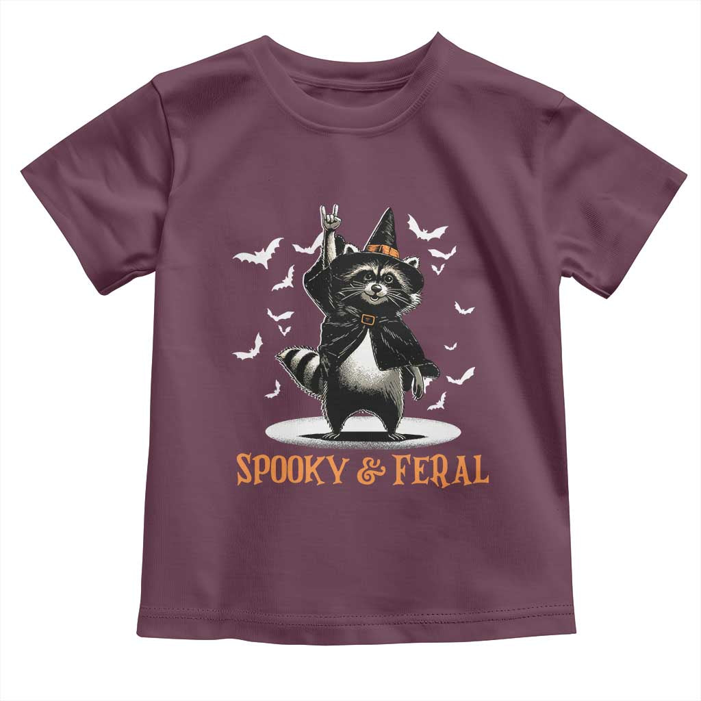 Funny Spooky And Feral Raccon Halloween Toddler T Shirt Racoon Lover - Wonder Print Shop