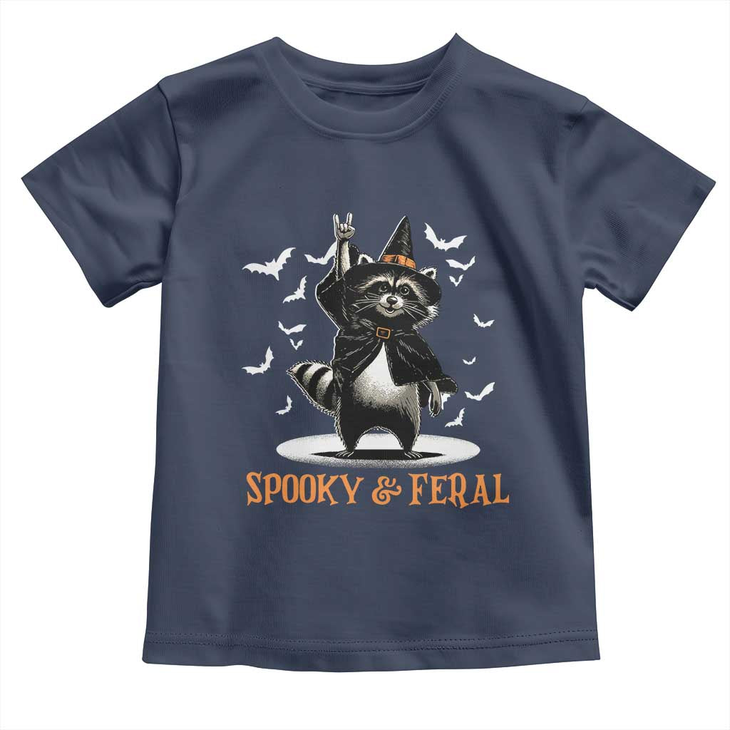 Funny Spooky And Feral Raccon Halloween Toddler T Shirt Racoon Lover - Wonder Print Shop