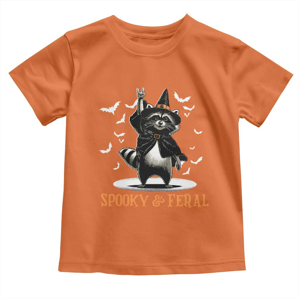 Funny Spooky And Feral Raccon Halloween Toddler T Shirt Racoon Lover - Wonder Print Shop