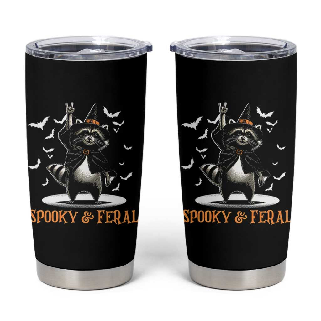 Funny Spooky And Feral Raccon Halloween Tumbler Cup Racoon Lover - Wonder Print Shop