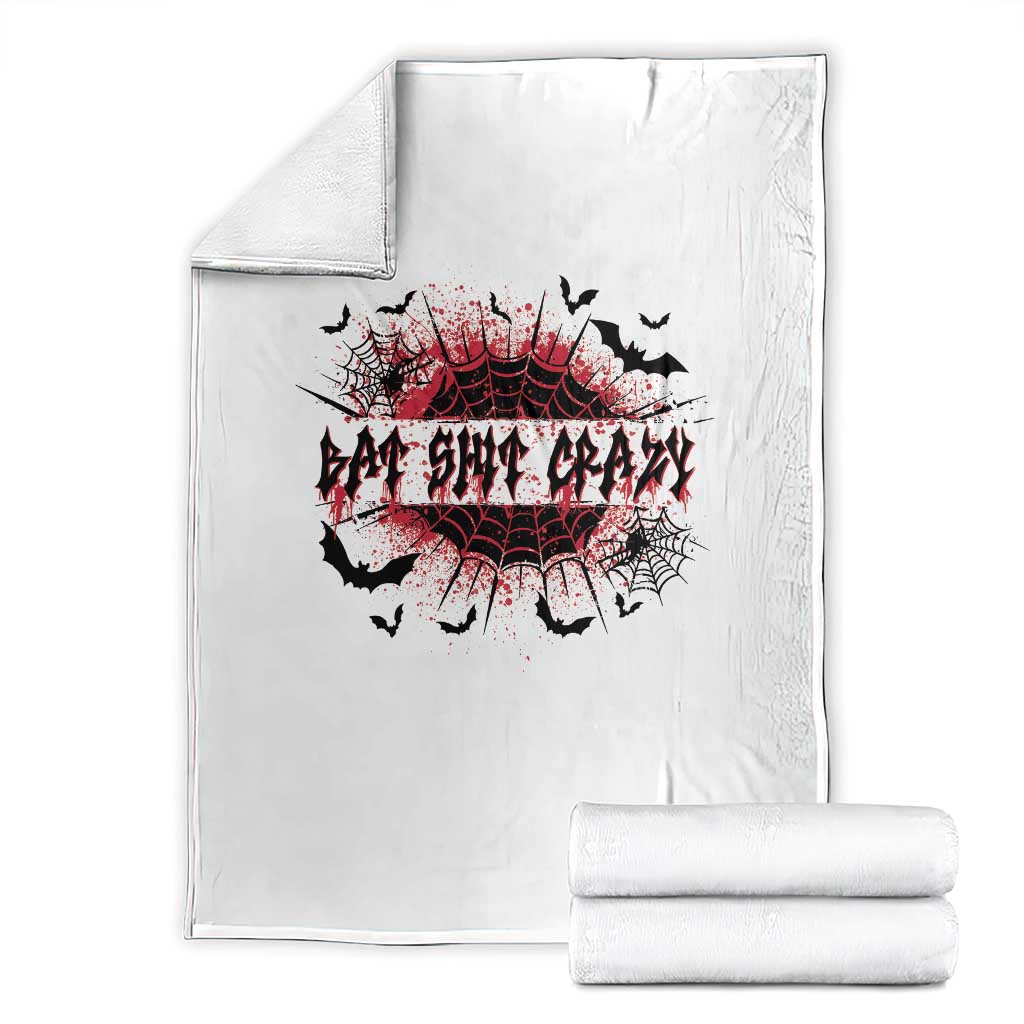 Funny Halloween Bat Shit Crazy Throw Blanket Horror Spider Web - Wonder Print Shop