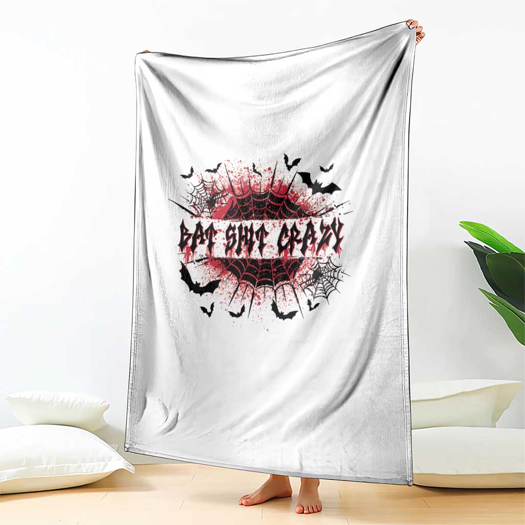 Funny Halloween Bat Shit Crazy Throw Blanket Horror Spider Web - Wonder Print Shop