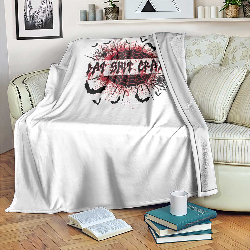 Funny Halloween Bat Shit Crazy Throw Blanket Horror Spider Web - Wonder Print Shop