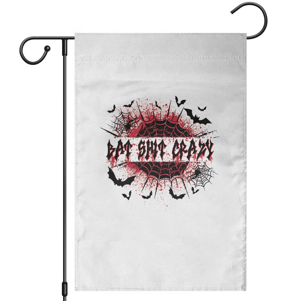 Funny Halloween Bat Shit Crazy Garden Flag Horror Spider Web - Wonder Print Shop
