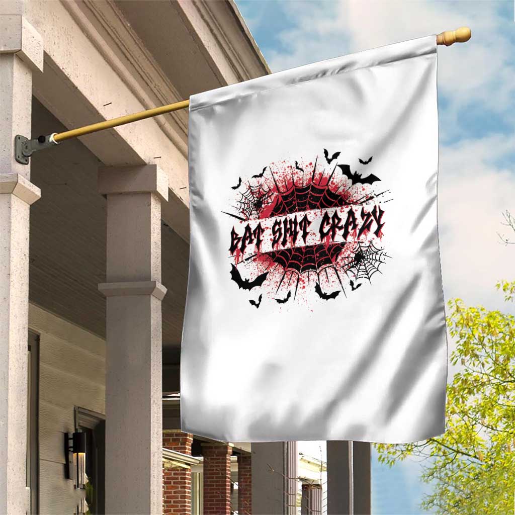 Funny Halloween Bat Shit Crazy Garden Flag Horror Spider Web - Wonder Print Shop