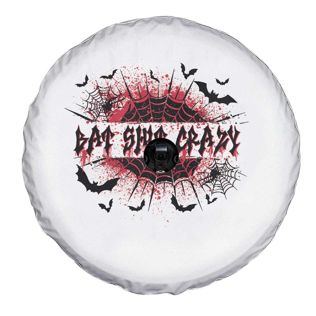 Funny Halloween Bat Shit Crazy Spare Tire Cover Horror Spider Web - Wonder Print Shop