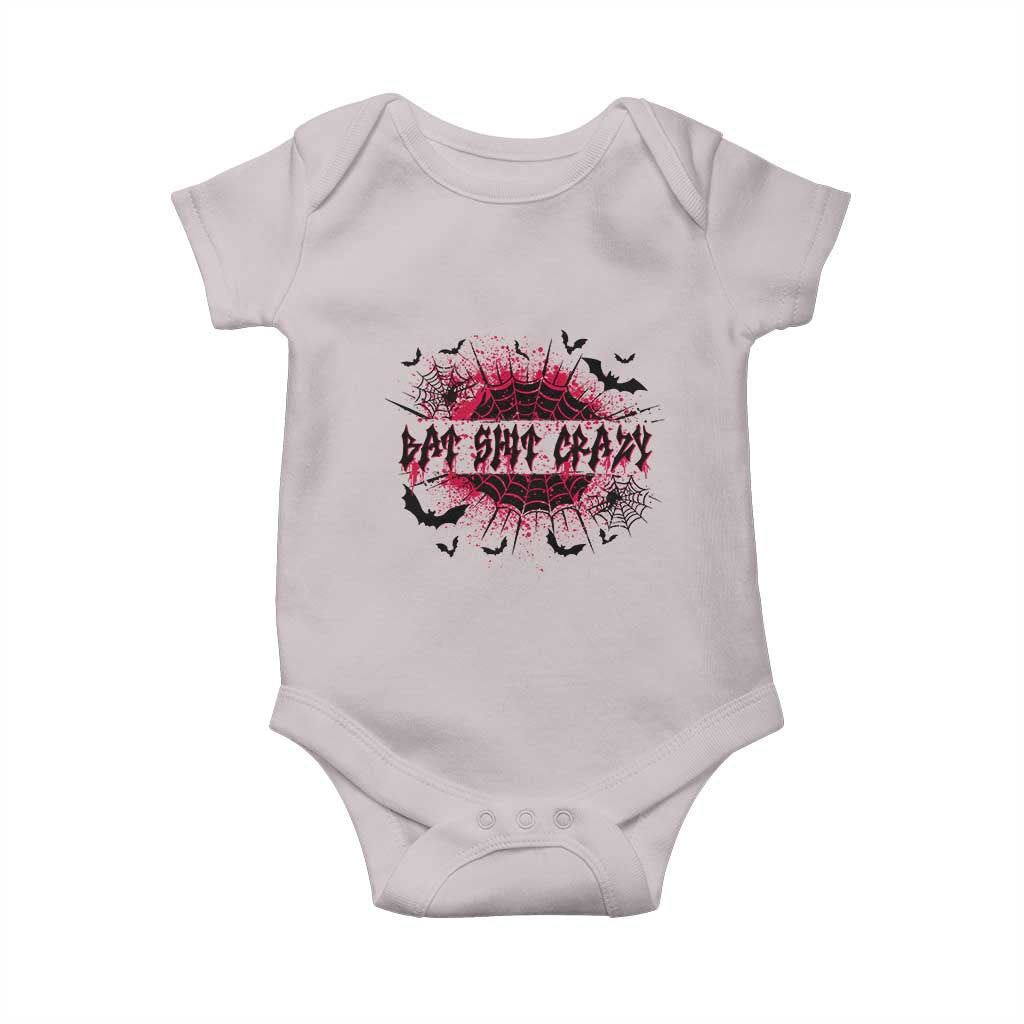 Funny Halloween Bat Shit Crazy Baby Onesie Horror Spider Web - Wonder Print Shop