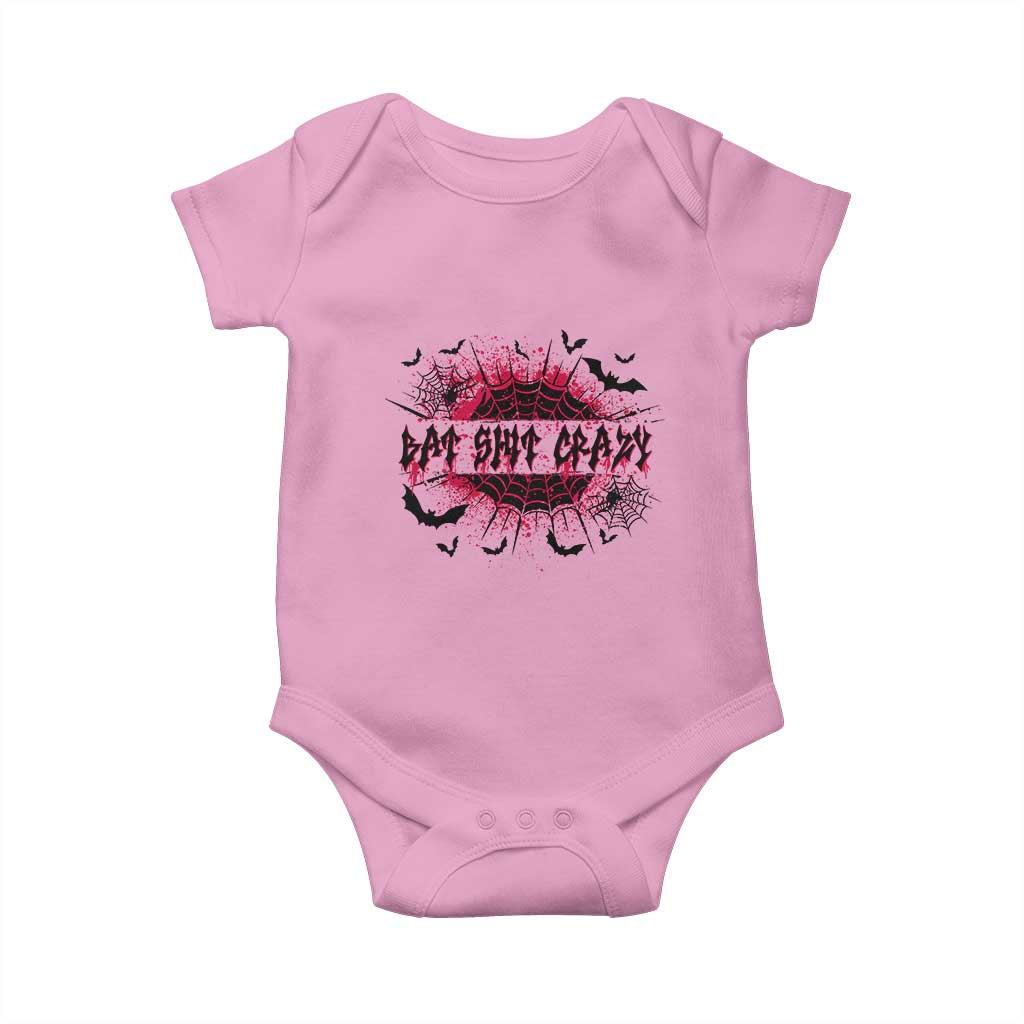 Funny Halloween Bat Shit Crazy Baby Onesie Horror Spider Web - Wonder Print Shop