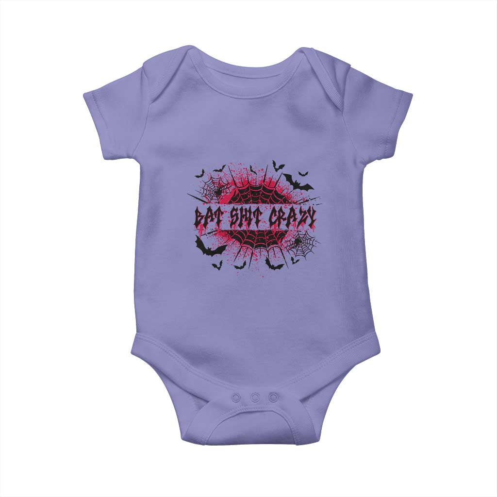 Funny Halloween Bat Shit Crazy Baby Onesie Horror Spider Web - Wonder Print Shop
