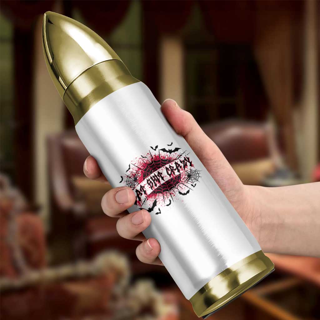Funny Halloween Bat Shit Crazy Bullet Tumbler Horror Spider Web - Wonder Print Shop