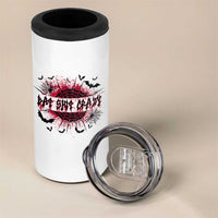 Funny Halloween Bat Shit Crazy 4 in 1 Can Cooler Tumbler Horror Spider Web - Wonder Print Shop
