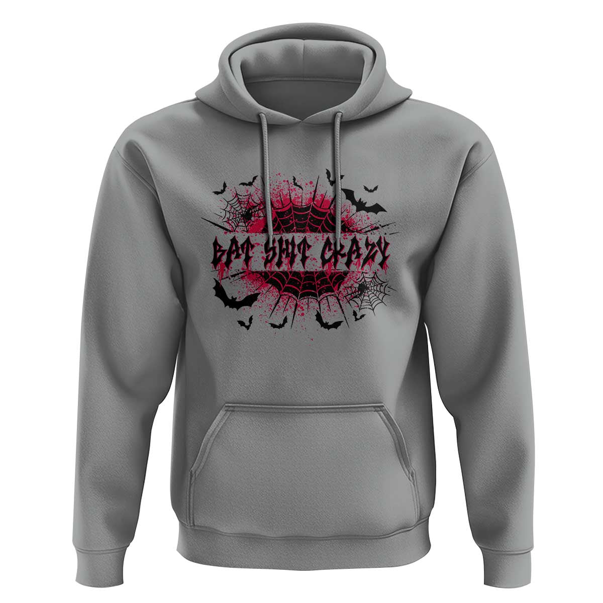 Funny Halloween Bat Shit Crazy Hoodie Horror Spider Web - Wonder Print Shop