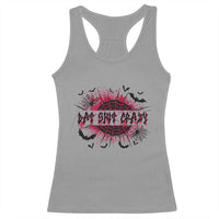 Funny Halloween Bat Shit Crazy Racerback Tank Top Horror Spider Web - Wonder Print Shop