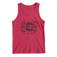 Funny Halloween Bat Shit Crazy Tank Top Horror Spider Web - Wonder Print Shop