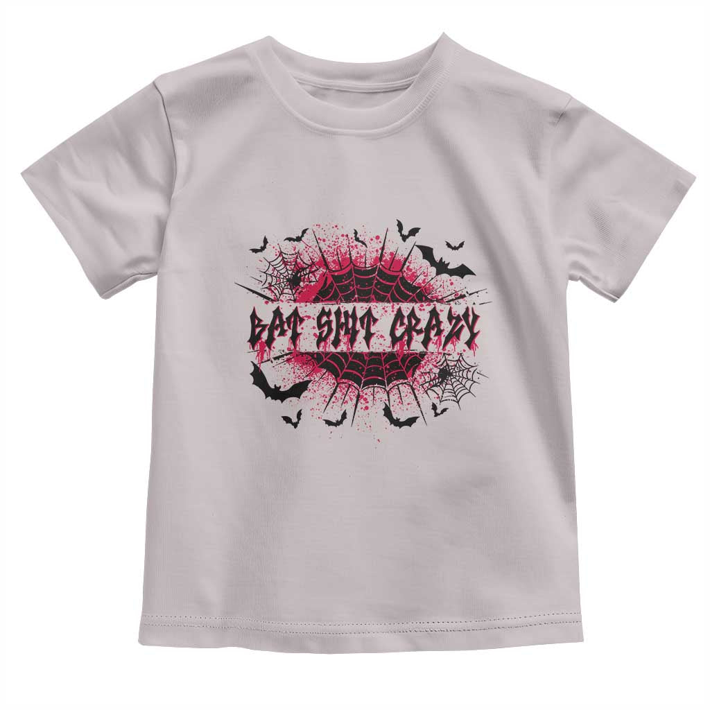 Funny Halloween Bat Shit Crazy Toddler T Shirt Horror Spider Web - Wonder Print Shop
