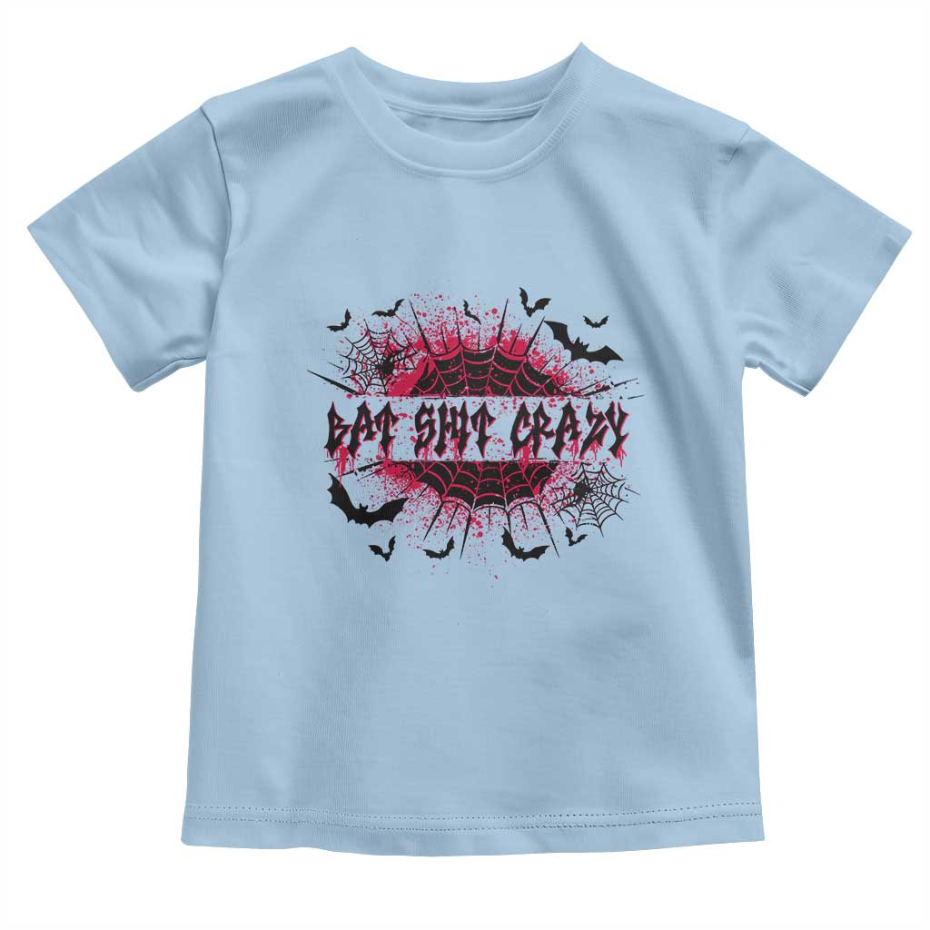 Funny Halloween Bat Shit Crazy Toddler T Shirt Horror Spider Web - Wonder Print Shop
