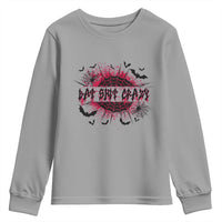 Funny Halloween Bat Shit Crazy Youth Sweatshirt Horror Spider Web - Wonder Print Shop