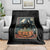 Funny Spooky Black Cat Eating Ramen Kawaii Japanese Halloween Throw Blanket - Wonder Print Shop