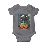Funny Spooky Black Cat Eating Ramen Kawaii Japanese Halloween Baby Onesie - Wonder Print Shop