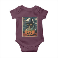 Funny Spooky Black Cat Eating Ramen Kawaii Japanese Halloween Baby Onesie - Wonder Print Shop