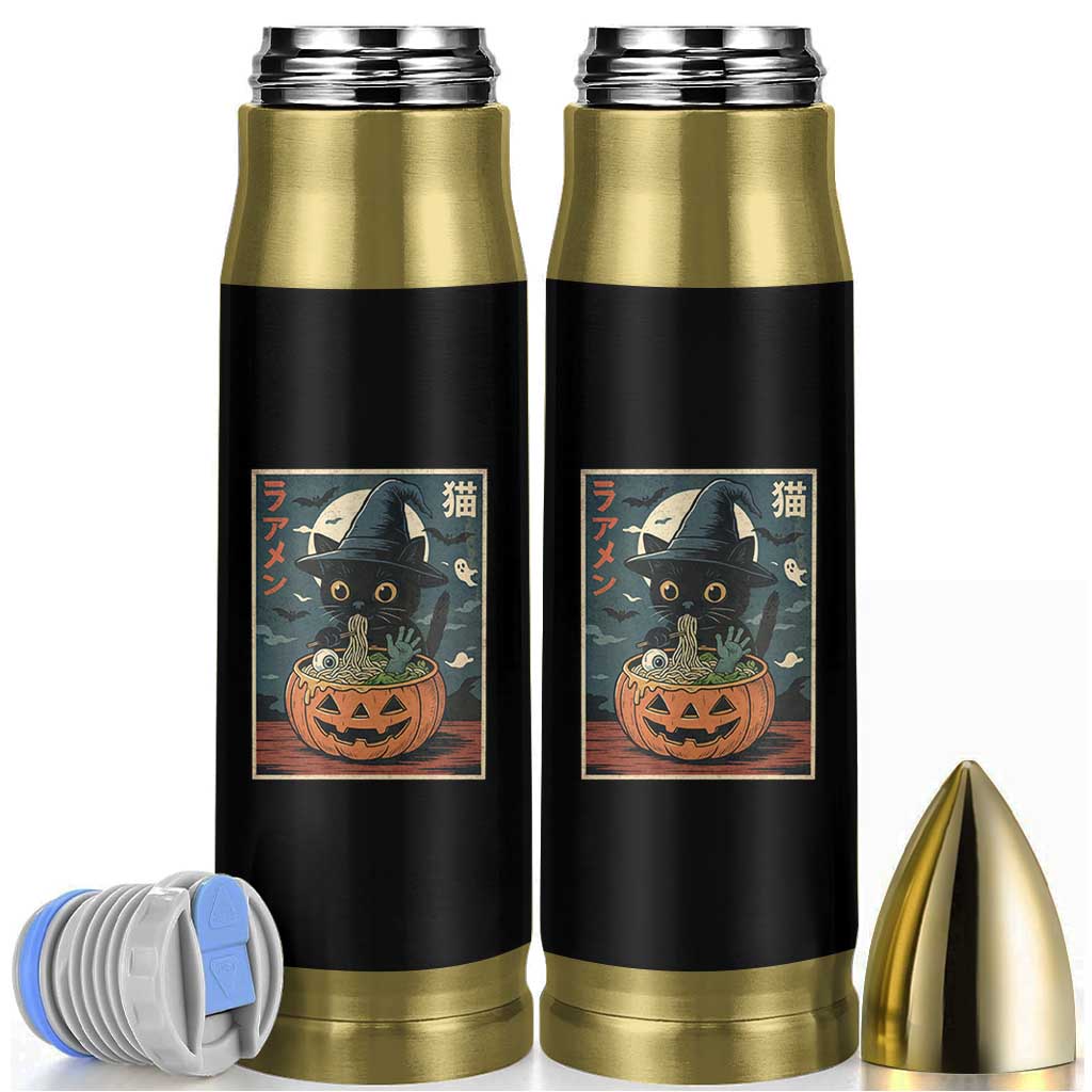 Funny Spooky Black Cat Eating Ramen Kawaii Japanese Halloween Bullet Tumbler - Wonder Print Shop