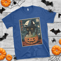 Funny Spooky Black Cat Eating Ramen Kawaii Japanese Halloween T Shirt - Wonder Print Shop