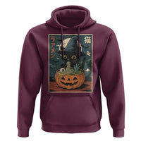 Funny Spooky Black Cat Eating Ramen Kawaii Japanese Halloween Hoodie - Wonder Print Shop