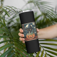 Funny Spooky Black Cat Eating Ramen Kawaii Japanese Halloween Skinny Tumbler - Wonder Print Shop