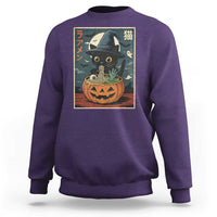 Funny Spooky Black Cat Eating Ramen Kawaii Japanese Halloween Sweatshirt - Wonder Print Shop