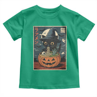 Funny Spooky Black Cat Eating Ramen Kawaii Japanese Halloween Toddler T Shirt - Wonder Print Shop