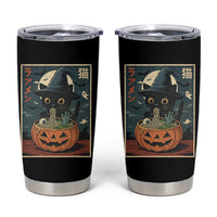 Funny Spooky Black Cat Eating Ramen Kawaii Japanese Halloween Tumbler Cup - Wonder Print Shop