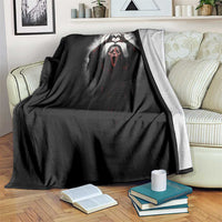 Funny Scary Face Ghost Hand Heart Sign Halloween Throw Blanket - Wonder Print Shop