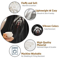 Funny Scary Face Ghost Hand Heart Sign Halloween Throw Blanket - Wonder Print Shop