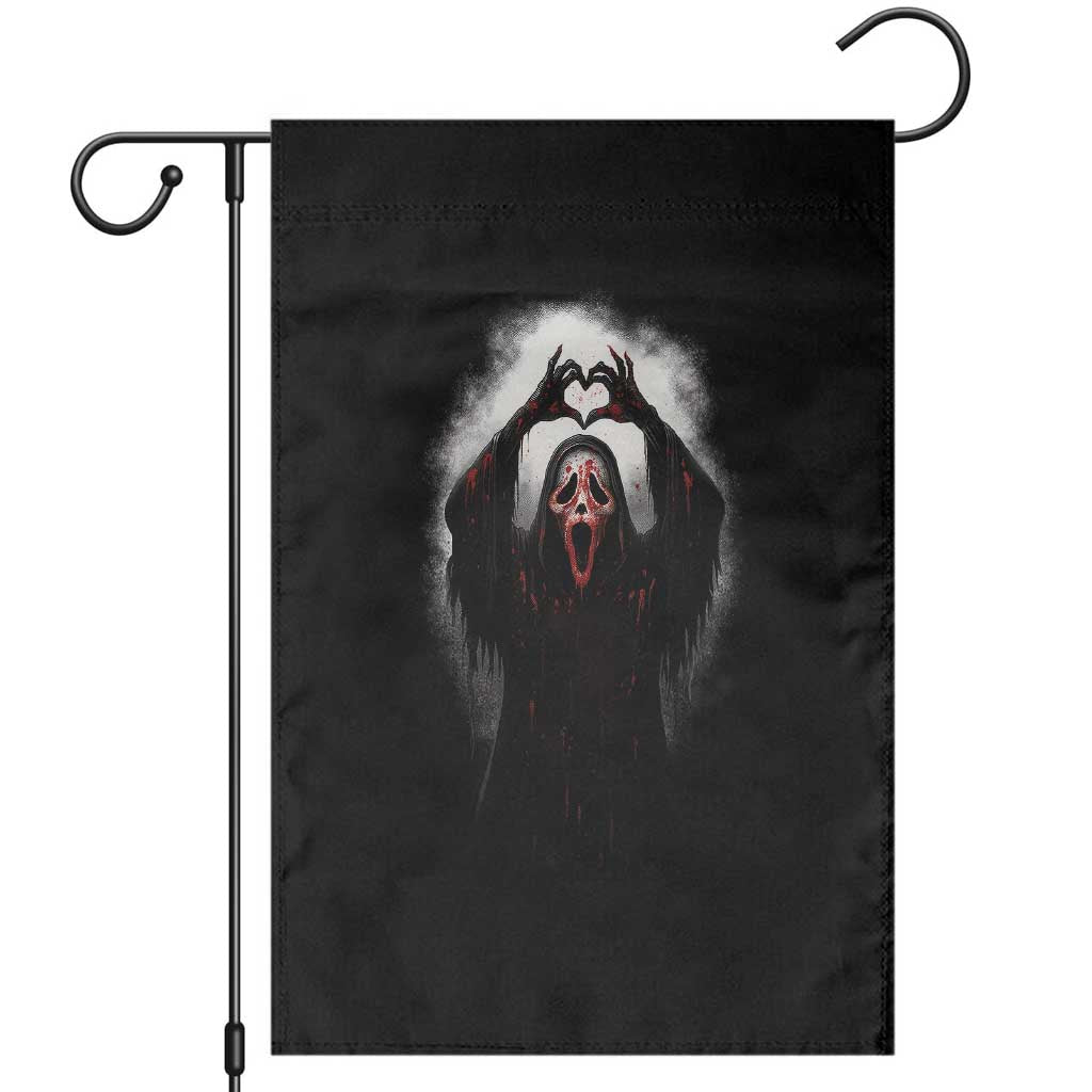 Funny Scary Face Ghost Hand Heart Sign Halloween Garden Flag - Wonder Print Shop
