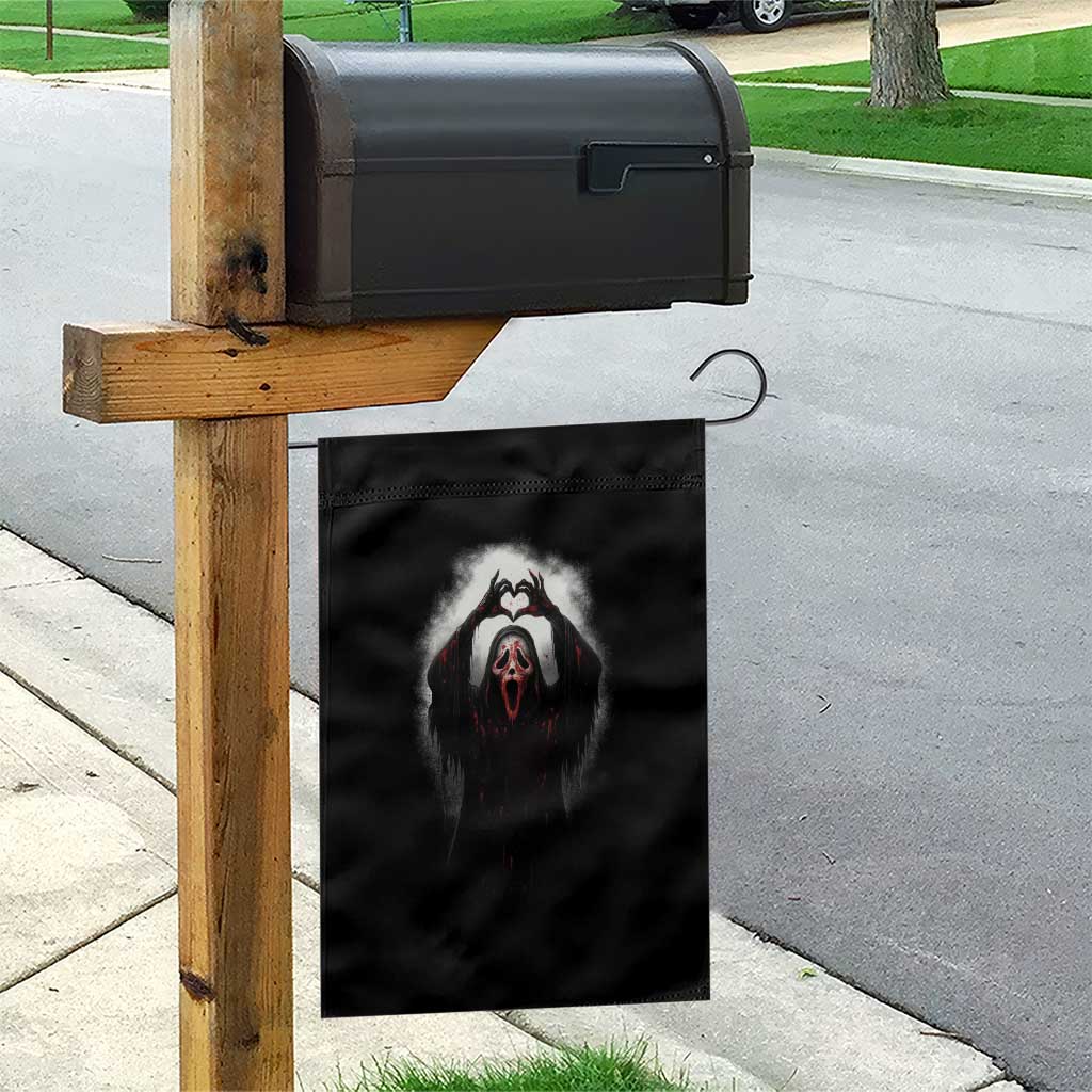 Funny Scary Face Ghost Hand Heart Sign Halloween Garden Flag - Wonder Print Shop