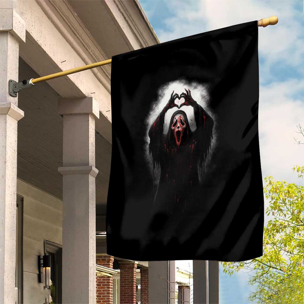 Funny Scary Face Ghost Hand Heart Sign Halloween Garden Flag - Wonder Print Shop
