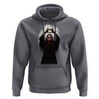 Funny Scary Face Ghost Hand Heart Sign Halloween Hoodie - Wonder Print Shop