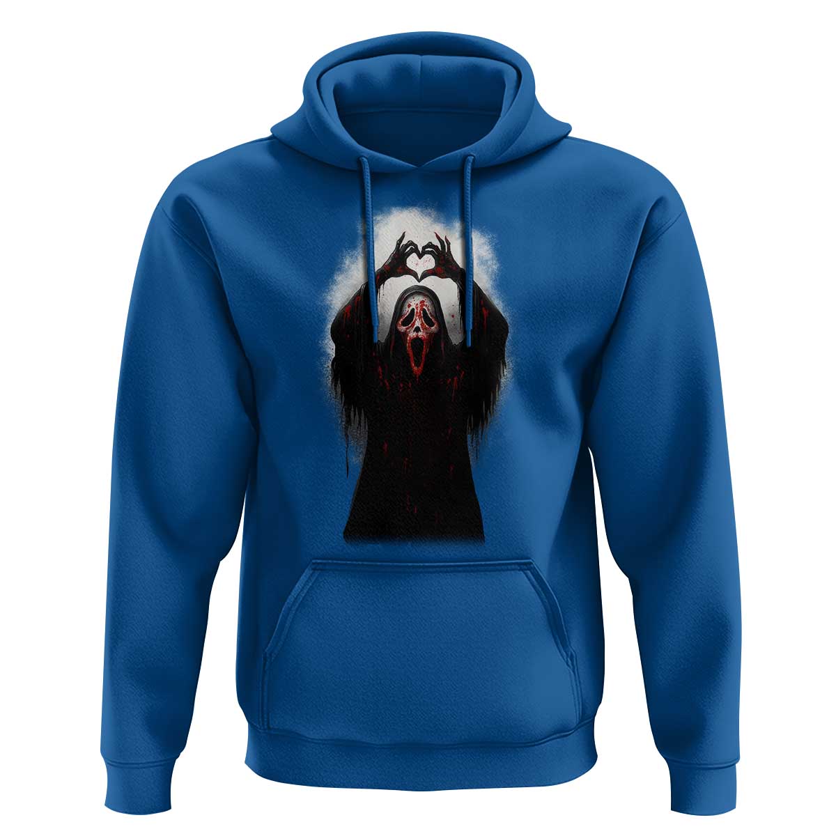 Funny Scary Face Ghost Hand Heart Sign Halloween Hoodie - Wonder Print Shop