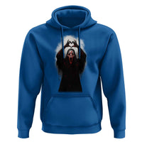 Funny Scary Face Ghost Hand Heart Sign Halloween Hoodie - Wonder Print Shop