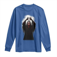 Funny Scary Face Ghost Hand Heart Sign Halloween Long Sleeve Shirt - Wonder Print Shop