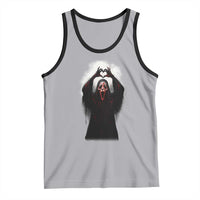 Funny Scary Face Ghost Hand Heart Sign Halloween Tank Top - Wonder Print Shop