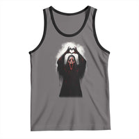 Funny Scary Face Ghost Hand Heart Sign Halloween Tank Top - Wonder Print Shop