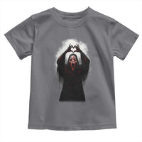 Funny Scary Face Ghost Hand Heart Sign Halloween Toddler T Shirt - Wonder Print Shop