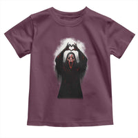 Funny Scary Face Ghost Hand Heart Sign Halloween Toddler T Shirt - Wonder Print Shop