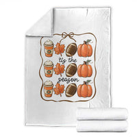 Tis The Season Fall Thanksgiving Throw Blanket American Football Pumpkin - Wonder Print Shop