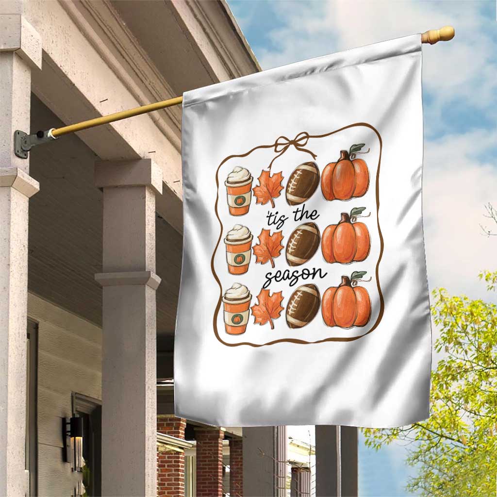 Tis The Season Fall Thanksgiving Garden Flag American Football Pumpkin - Wonder Print Shop