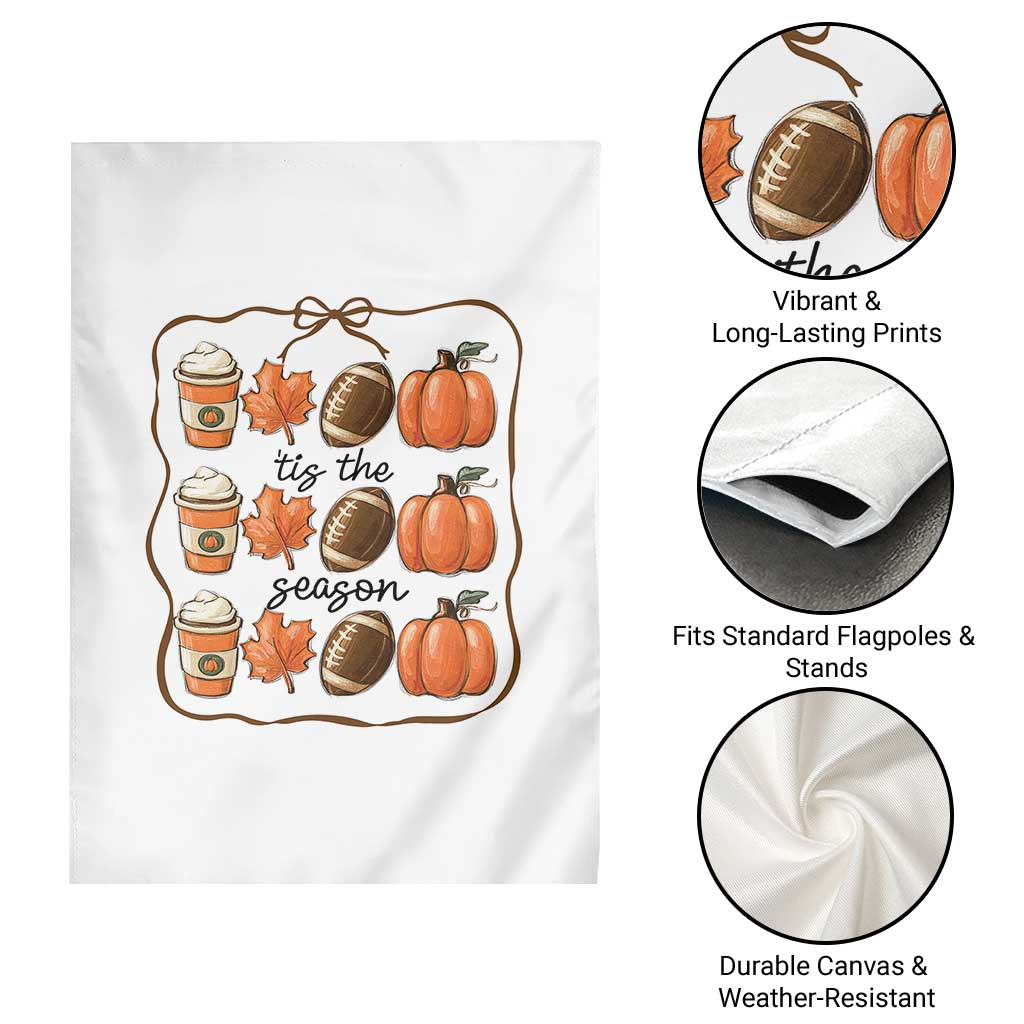 Tis The Season Fall Thanksgiving Garden Flag American Football Pumpkin - Wonder Print Shop